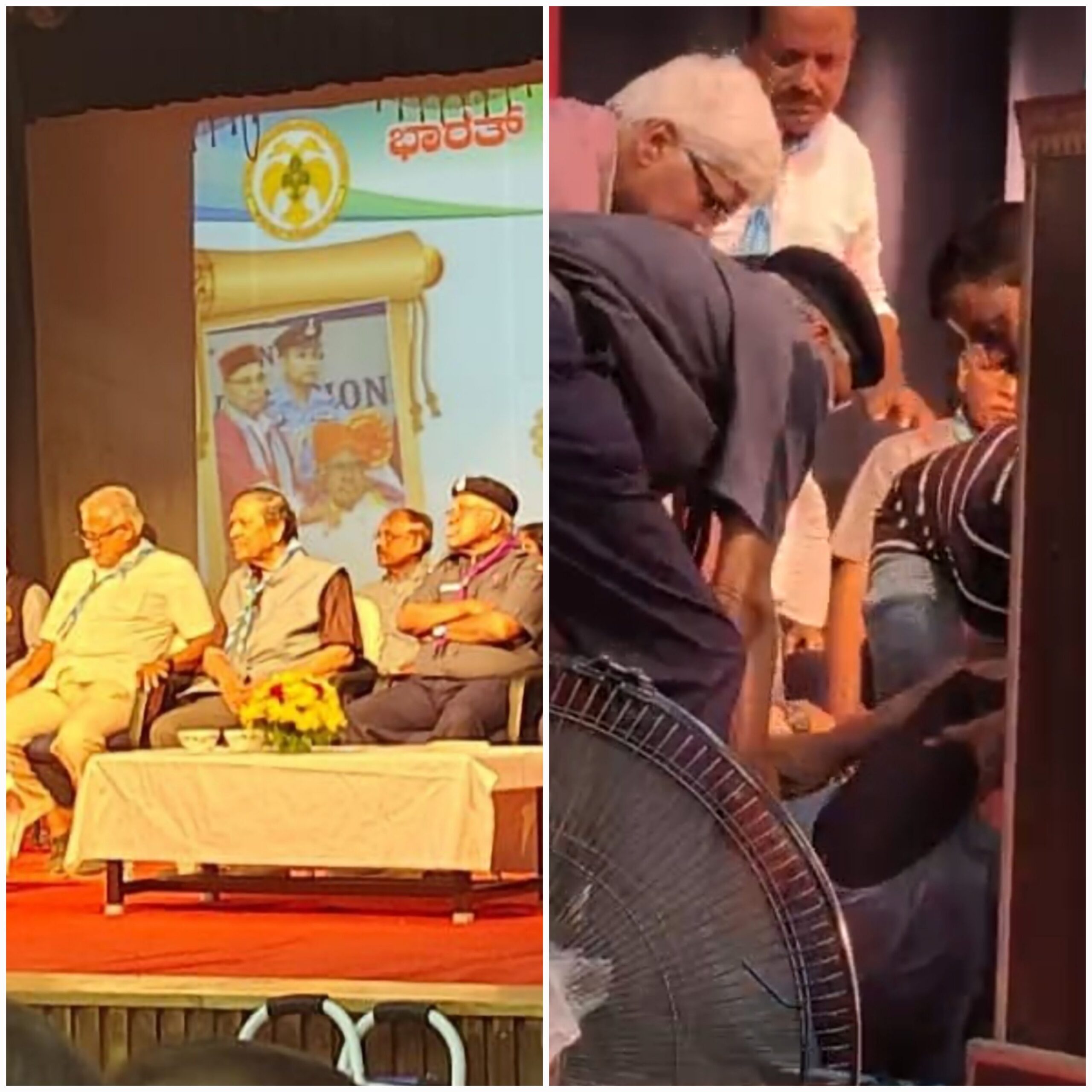 ಕಾರ್ಯಕ್ರಮದ ನಡುವೆ ತೀವ್ರ ಅಸ್ವಸ್ಥ: ಕುಸಿದುಬಿದ್ದ ನ್ಯಾ. ಸಂತೋಷ್ ಹೆಗ್ಡೆ Video