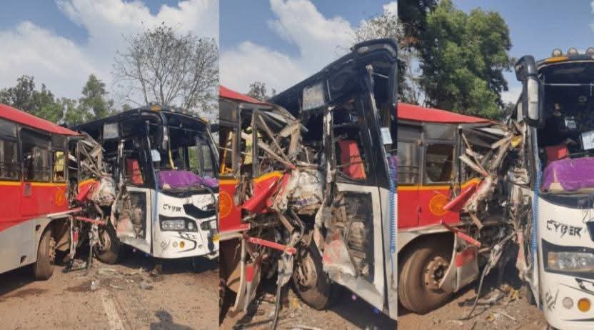 ಕೆಎಸ್ಆರ್ಟಿಸಿ ಮತ್ತು-ಖಾಸಗಿ ಬಸ್ ಮುಖಾಮುಖಿ ಡಿಕ್ಕಿ; 40 ಮಂದಿಗೆ ಗಾಯ.!