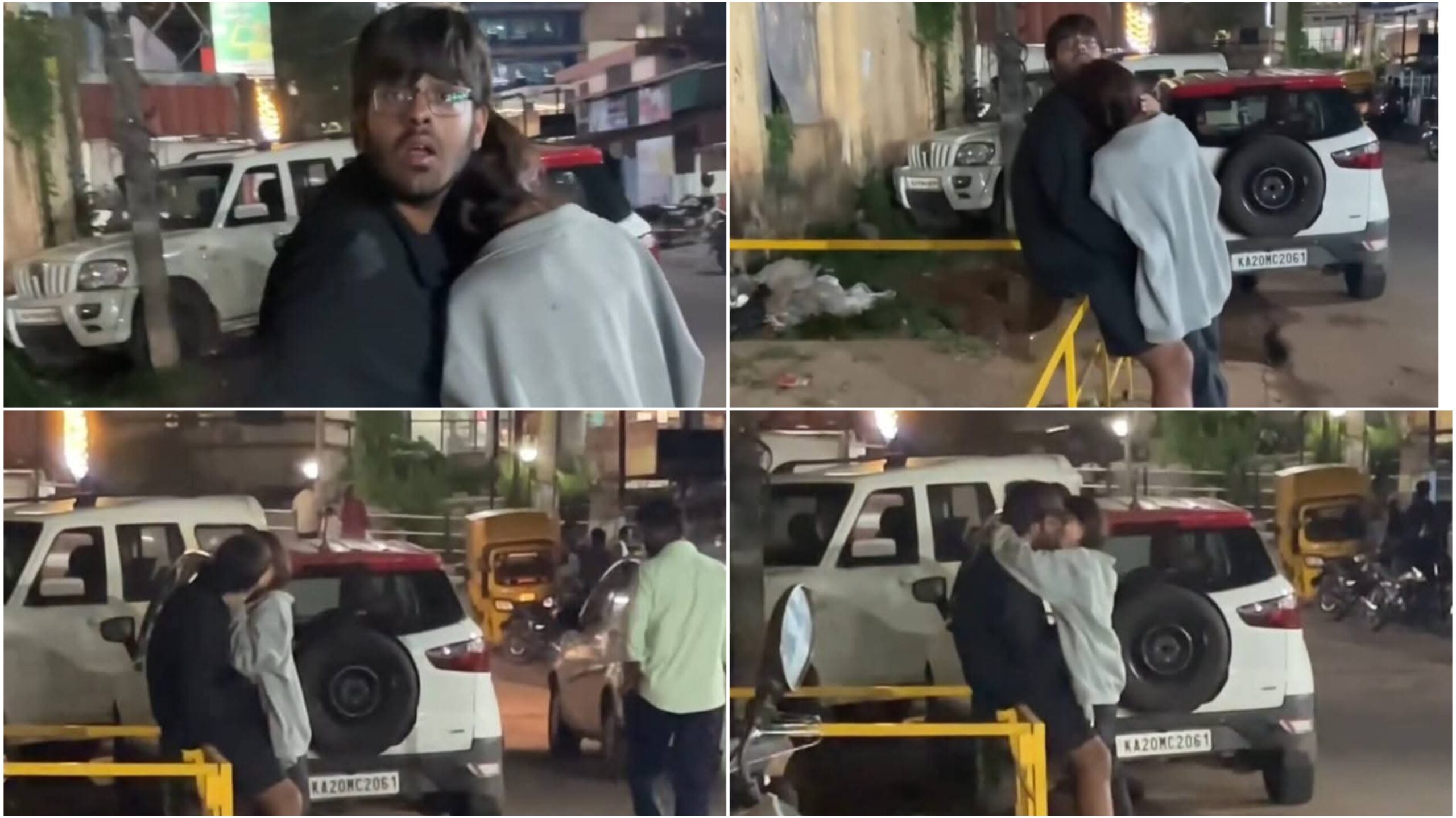 ಮಿತಿಮೀರಿದ ಯುವಜೋಡಿಯ ಅಸಭ್ಯ ವರ್ತನೆ: ನಡುರಸ್ತೆಯಲ್ಲೇ ರೋಮ್ಯಾನ್ಸ್, ಪ್ರಶ್ನಿಸಿದವರಿಗೆ ಅವಾಜ್‌.!